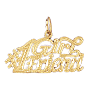 14K Gold #1 Girl Friend Saying Charm-Daz-10122