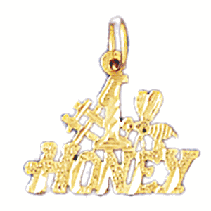 14K Gold #1 Honey Saying Charm-Daz-10296