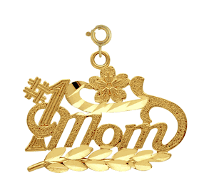 14K Gold #1 Mom Saying Charm-Daz-9790