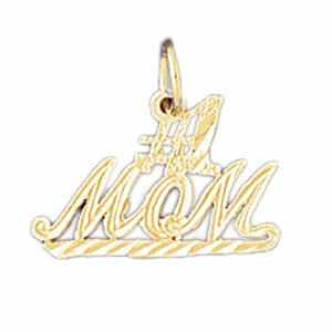 14K Gold #1 Mom Saying Charm-Daz-9800