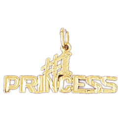 14K Gold #1 Princess Saying Charm-Daz-10407