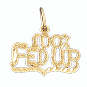 14K Gold 100% Fedur Saying Charm-Daz-10685