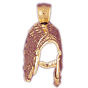 14K Gold 3-D American Indian Charm-Daz-5276