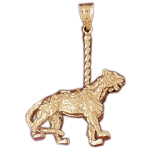 14K Gold 3-D Carousel Tiger Charm-Daz-5987