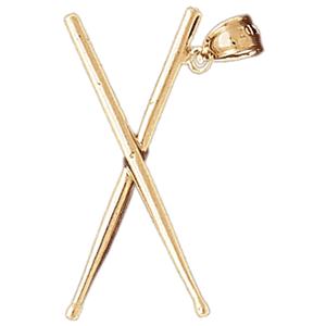14K Gold 3-D Drum Sticks Charm-Daz-6242