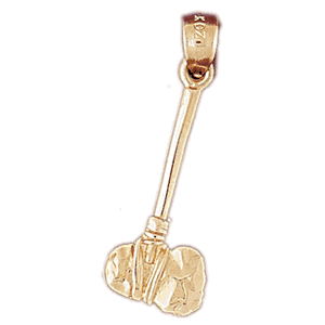 14K Gold 3-D Indian Styled Axe Charm-Daz-5300
