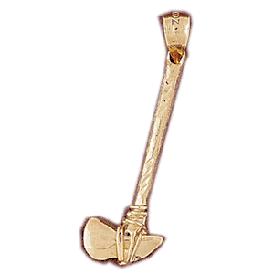 14K Gold 3-D Indian Styled Axe Charm-Daz-5301