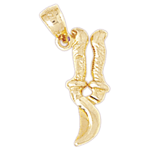 14K Gold 3-D Shiny Pruning Shears Charm-Daz-6676