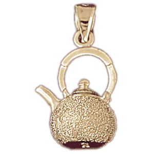 14K Gold 3-D Teapot Charm-Daz-6949