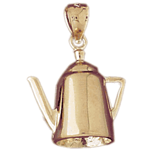 14K Gold 3-D Teapot Charm-Daz-6961