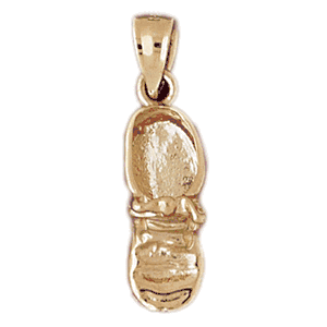 14K Gold 3D Baby Shoe Charm-Daz-5932