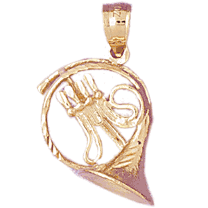 14K Gold 3D French Horn Music Charm-Daz-6177