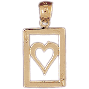 14K Gold Ace of Hearts Charm-Daz-5452