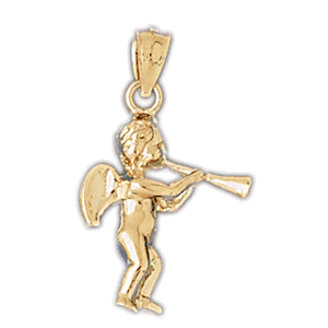 14K Gold Angel Charm-Daz-8909