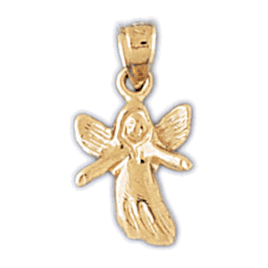 14K Gold Angel Charm-Daz-8917