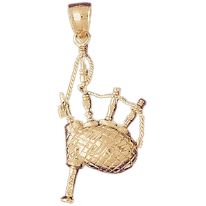14K Gold Bagpipe Charm-Daz-6237