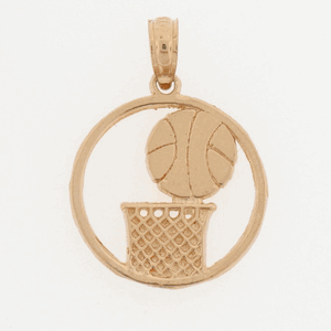 14K Gold Basketball Equipment Charm-Daz-6335