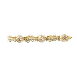 14k Gold Bass with Lilipads 7 Inch Bracelet- 508