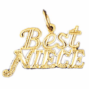 14K Gold Best Niece Saying Charm-Daz-9981