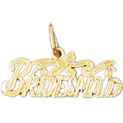 14K Gold Bridesmaid Saying Charm-Daz-10401