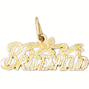 14K Gold Bridesmaid Saying Charm-Daz-10401