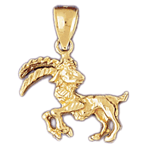 14K Gold Capricorn Charm-Daz-9413