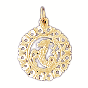 14K Gold Capricorn Charm-Daz-9437