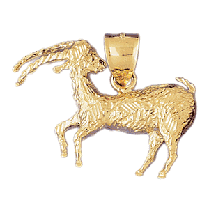 14K Gold Capricorn Charm-Daz-9497