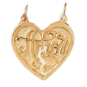 14K Gold Charm Amor Saying Charm-Daz-10242