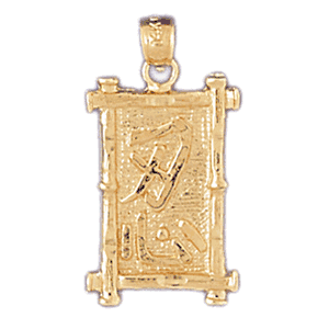 14K Gold Chinese Love Rectangular Charm-Daz-9326