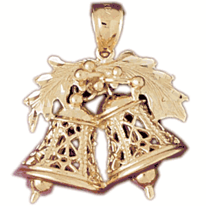 14K Gold Christmas Bells Charm-Daz-5504