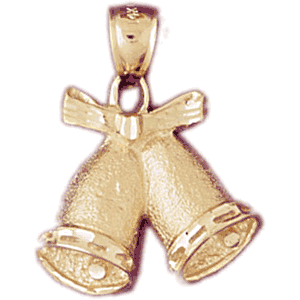 14K Gold Christmas Bells Charm-Daz-5506