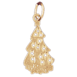 14K Gold Christmas Tree Charm-Daz-5570