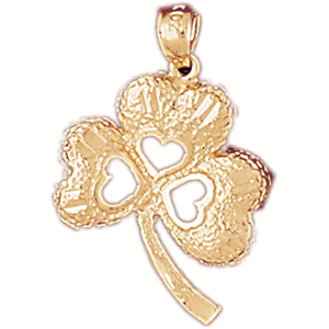 14K Gold Clover Charm-Daz-5375