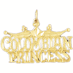 14K Gold Colombian Princess Saying Charm-Daz-10422