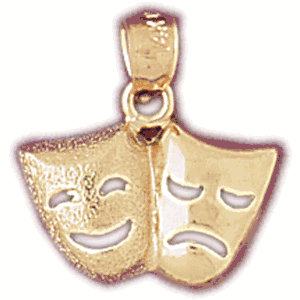14K Gold Comedy and Tragedy Mask Charm-Daz-6092