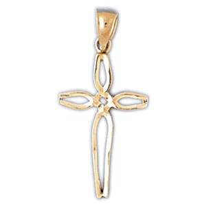 14K Gold Cross Charm-Daz-7932