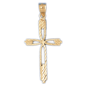 14K Gold Cross Charm-Daz-7933