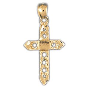 14K Gold Cross Charm-Daz-7953