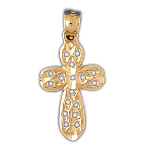 14K Gold Cross Charm-Daz-7955