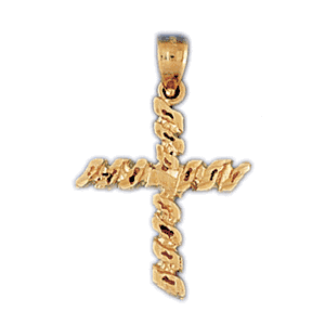14K Gold Cross Charm-Daz-8013
