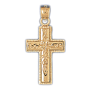 14K Gold Cross Charm-Daz-8111