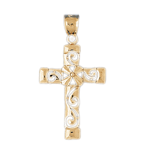 14K Gold Cross Charm-Daz-8125