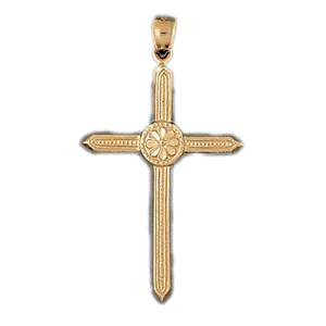 14K Gold Cross Charm-Daz-8132