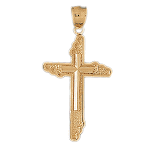 14K Gold Cross Charm-Daz-8133