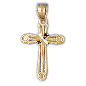 14K Gold Cross Charm-Daz-8279