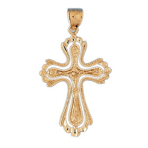 14K Gold Crucifix Charm-Daz-8377