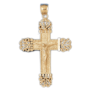 14K Gold Crucifix Charm-Daz-8427