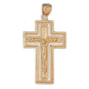 14K Gold Crucifix Charm-Daz-8437