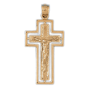 14K Gold Crucifix Charm-Daz-8438